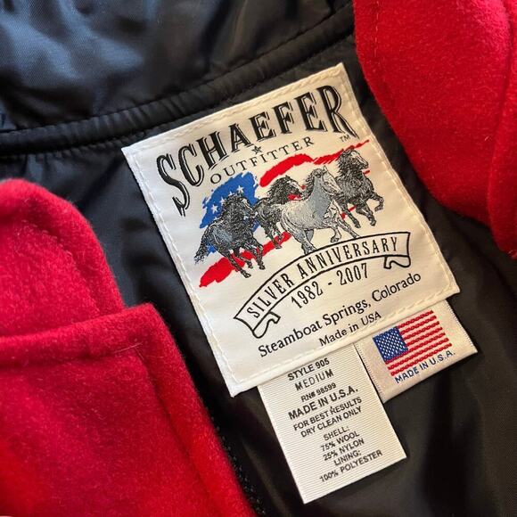 Schaefer Steamboat Springs Colorado USA Red Wool Zip Up Riding Adjustable M - Picture 8 of 13